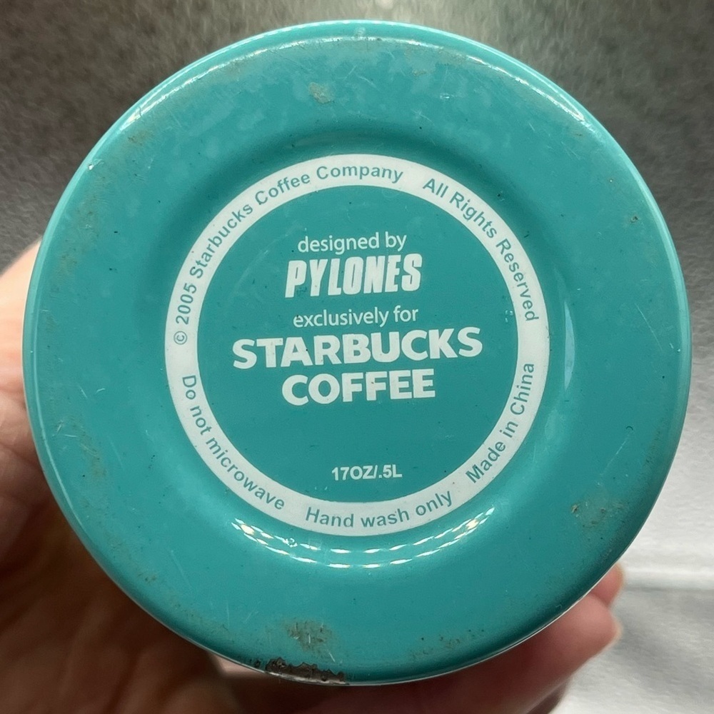 Starbucks 2005 Pylones Striped Thermos Collectible Stainless Steel Bottle 17 oz - Picture 8 of 9
